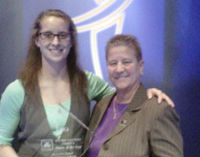 NCAA National D3 Player of the Year Sam Barber and UW-Stevens Point Women's Head Basketball Coach Shirley Egner NCAA National D3 Player of the Year Sam Barber and UW-Stevens Point Women's Head Basketball Coach Shirley Egner