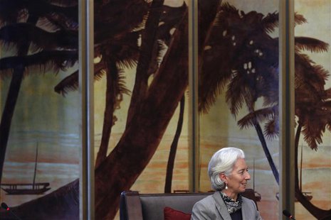 International Monetary Fund (IMF) Managing Director Christine Lagarde speaks during a meeting with China's President Xi Jinping (not picture International Monetary Fund (IMF) Managing Director Christine Lagarde speaks during a meeting with China's President Xi Jinping (not picture