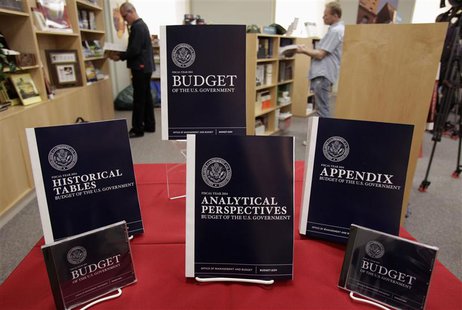 Copies of U.S. President Barack Obama's Fiscal Year 2014 Budget is on display at the Government Printing Office in Washington April 10, 2013 Copies of U.S. President Barack Obama's Fiscal Year 2014 Budget is on display at the Government Printing Office in Washington April 10, 2013