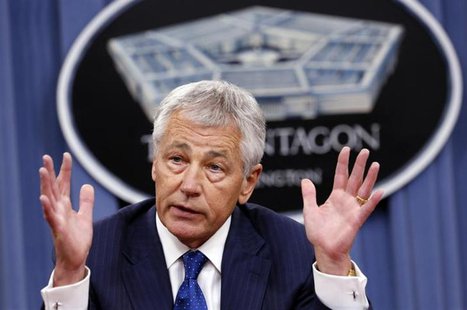 U.S. Defense Secretary Chuck Hagel speaks during a briefing on the Defense Department's FY2014 budget at the Pentagon in Washington April 10 U.S. Defense Secretary Chuck Hagel speaks during a briefing on the Defense Department's FY2014 budget at the Pentagon in Washington April 10