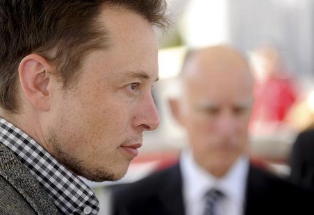 Tesla Chief Executive Office Elon Musk attends a celebration at his company's factory in Fremont, California, June 22, 2012, as the car comp Tesla Chief Executive Office Elon Musk attends a celebration at his company's factory in Fremont, California, June 22, 2012, as the car comp