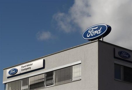 The Ford logo is pictured on the rooftop of Austria's Ford head branch in Vienna March 19, 2013. REUTERS/Heinz-Peter Bader The Ford logo is pictured on the rooftop of Austria's Ford head branch in Vienna March 19, 2013. REUTERS/Heinz-Peter Bader