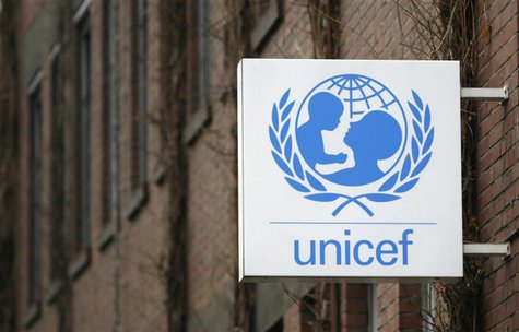 The logo of the United Nations Childrens Fund, UNICEF, is pictured at their German headquarters in Cologne February 20, 2008. REUTERS/Ina Fa The logo of the United Nations Childrens Fund, UNICEF, is pictured at their German headquarters in Cologne February 20, 2008. REUTERS/Ina Fa