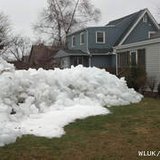 Ice shoves piled up on the western shore of Lake Winnebago in Oshkosh, Thursday, April 11, 2013. (courtesy of FOX 11). Ice shoves piled up on the western shore of Lake Winnebago in Oshkosh, Thursday, April 11, 2013. (courtesy of FOX 11).