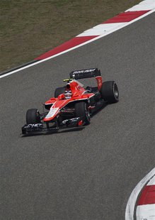 Marussia Formula One driver Max Chilton of Britain drives during the first practice session of the Chinese F1 Grand Prix at the Shanghai Int Marussia Formula One driver Max Chilton of Britain drives during the first practice session of the Chinese F1 Grand Prix at the Shanghai Int