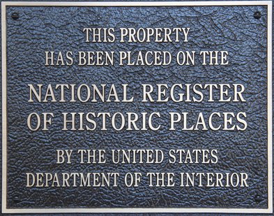 Historic Places National Register plaque (courtesy of wikicommons) Historic Places National Register plaque (courtesy of wikicommons)