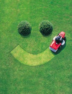 mowing lawn smile mowing lawn smile