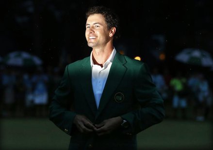 Adam Scott of Australia buttons his green jacket after winning the 2013 Masters golf tournament at the Augusta National Golf Club in Augusta Adam Scott of Australia buttons his green jacket after winning the 2013 Masters golf tournament at the Augusta National Golf Club in Augusta