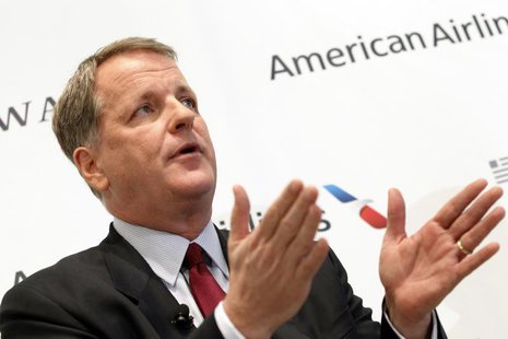 U.S. Airways CEO Doug Parker announces the planned merger of AMR Corp, the parent of American Airlines, with U.S. Airways during a news conf U.S. Airways CEO Doug Parker announces the planned merger of AMR Corp, the parent of American Airlines, with U.S. Airways during a news conf