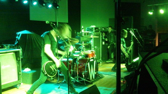 Wayland's lead vocalist Mitch emerges from the back to rock the crowd!