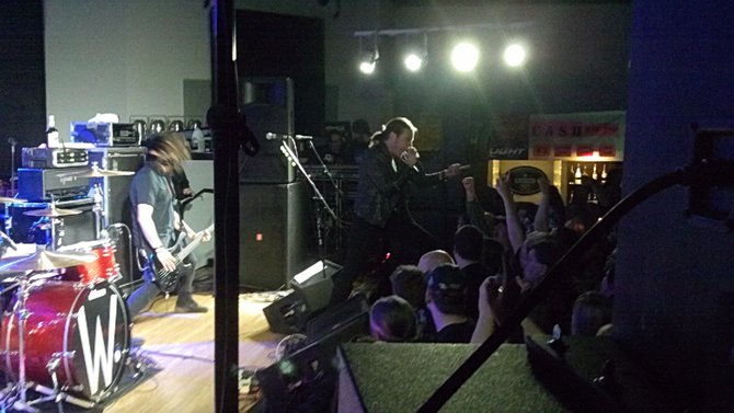 Mitch from Wayland getting up close with The Rock Nation at the Fillmor while Dean rocks the bass!