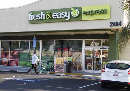 A customer pushes a cart to the entrance of a Fresh & Easy Express food market in Burbank, California October 17, 2012. REUTERS/Fred Prouser A customer pushes a cart to the entrance of a Fresh & Easy Express food market in Burbank, California October 17, 2012. REUTERS/Fred Prouser