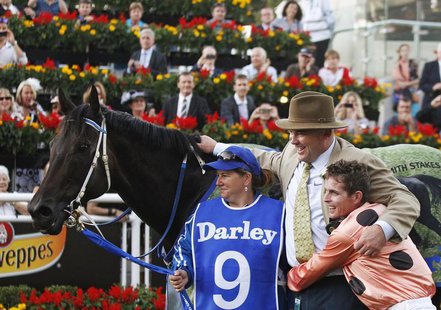 Jockey Luke Nolen (R) embraces Black Caviar trainer Peter Moody after winning the TJ Smith Stakes at Royal Randwick racecourse in Sydney Apr Jockey Luke Nolen (R) embraces Black Caviar trainer Peter Moody after winning the TJ Smith Stakes at Royal Randwick racecourse in Sydney Apr