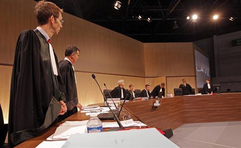 Members of the court arrive for the start of the trial of PIP breast implant company at the improvised courthouse in Marseille, April 17, 20 Members of the court arrive for the start of the trial of PIP breast implant company at the improvised courthouse in Marseille, April 17, 20
