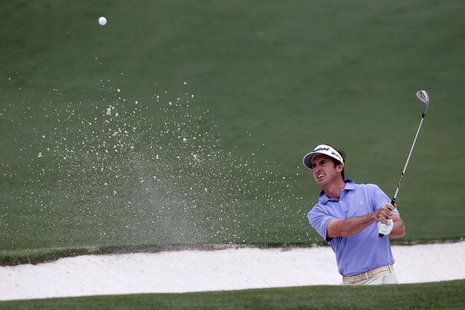 Gonzalo Fernandez-Castano of Spain hits from a sand trap on the second hole during final round play in the 2013 Masters golf tournament at t Gonzalo Fernandez-Castano of Spain hits from a sand trap on the second hole during final round play in the 2013 Masters golf tournament at t