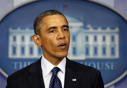 U.S. President Barack Obama makes a statement about the bomb blast at the finish line of the Boston Marathon while in the Brady Press Briefi U.S. President Barack Obama makes a statement about the bomb blast at the finish line of the Boston Marathon while in the Brady Press Briefi