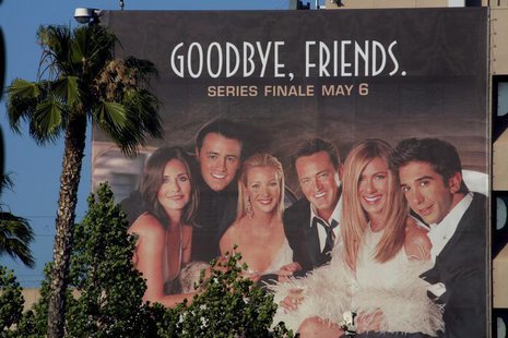 The cast of the popular comedy television series "Friends," which will end its ten year run on May 6, 2004, are pictured on a giant billboar The cast of the popular comedy television series "Friends," which will end its ten year run on May 6, 2004, are pictured on a giant billboar