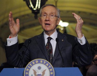 Senate Majority Leader Harry Reid (D-NV) holds a news conference on Capitol Hill in Washington April 9, 2013. REUTERS/Gary Cameron Senate Majority Leader Harry Reid (D-NV) holds a news conference on Capitol Hill in Washington April 9, 2013. REUTERS/Gary Cameron
