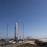 The Orbital Sciences Corporation Antares rocket is seen on the Mid-Atlantic Regional Spaceport (MARS) Pad-0A at the NASA Wallops Flight Faci The Orbital Sciences Corporation Antares rocket is seen on the Mid-Atlantic Regional Spaceport (MARS) Pad-0A at the NASA Wallops Flight Faci