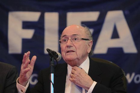 FIFA President Joseph "Sepp" Blatter addresses the media during a news conference in Havana April 17, 2013. REUTERS/Enrique De La Osa FIFA President Joseph "Sepp" Blatter addresses the media during a news conference in Havana April 17, 2013. REUTERS/Enrique De La Osa
