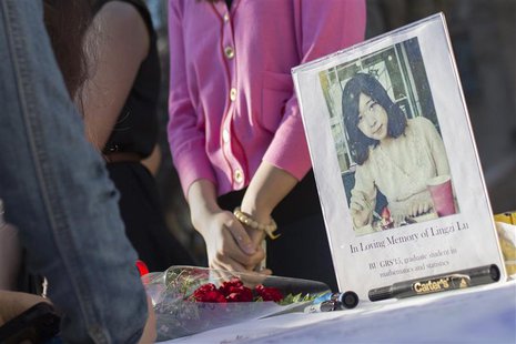 A photo of Lingzi Lu, a Chinese graduate student studying mathematics and statistics at Boston University, is seen outside the Marsh Chapel A photo of Lingzi Lu, a Chinese graduate student studying mathematics and statistics at Boston University, is seen outside the Marsh Chapel