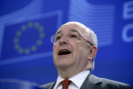European Union (EU) Competition Commissioner Joaquin Almunia holds a news conference at the EU Commission headquarters in Brussels March 6, European Union (EU) Competition Commissioner Joaquin Almunia holds a news conference at the EU Commission headquarters in Brussels March 6,