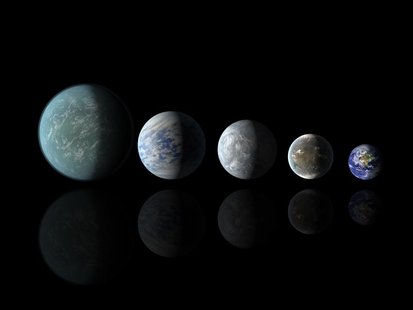 Relative sizes of Kepler habitable zone planets discovered as of April 18, 2013 in this artist's rendition provided by NASA. REUTERS/NASA Am Relative sizes of Kepler habitable zone planets discovered as of April 18, 2013 in this artist's rendition provided by NASA. REUTERS/NASA Am