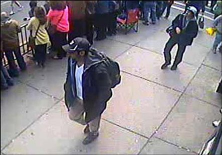 Suspects wanted for questioning in relation to the Boston Marathon bombing April 15 are revealed in this handout photo during an FBI news conference in Boston, April 18, 2013.
Credit: Reuters/FBI/Handout Suspects wanted for questioning in relation to the Boston Marathon bombing April 15 are revealed in this handout photo during an FBI news conference in Boston, April 18, 2013.
Credit: Reuters/FBI/Handout