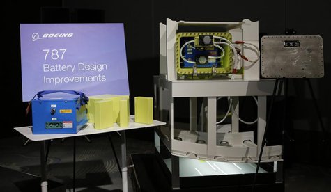 A model of Boeing's 787 Battery Design Improvements is displayed in Tokyo March 15, 2013. REUTERS/Toru Hanai A model of Boeing's 787 Battery Design Improvements is displayed in Tokyo March 15, 2013. REUTERS/Toru Hanai