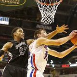 Dess Fougerousse goes up for a lyup during the Class 2A State Championship at Bankers Life Fieldhouse.