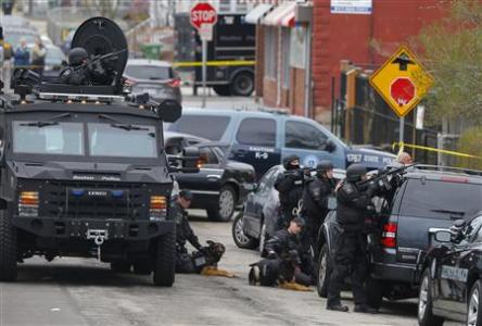 A police manhunt in Watertown, MA (Reuters) A police manhunt in Watertown, MA (Reuters)