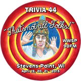 The logo for Trivia 44, the World's Largest Trivia Contest at WWSP 90fm in Stevens Point
