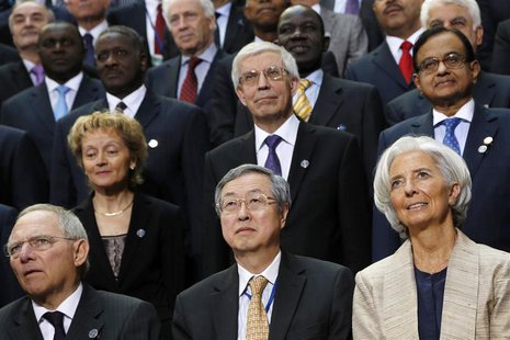 (L-R) Germany's Finance Minister Wolfgang Schaeuble, Swiss Finance Minister Eveline Widmer-Schlumpf, China's Central Bank Governor Zhou Xiao (L-R) Germany's Finance Minister Wolfgang Schaeuble, Swiss Finance Minister Eveline Widmer-Schlumpf, China's Central Bank Governor Zhou Xiao