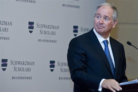 Stephen Schwarzman, chairman and CEO of the Blackstone Group, gives a speech at a news conference for the launch of the Schwarzman Scholars Stephen Schwarzman, chairman and CEO of the Blackstone Group, gives a speech at a news conference for the launch of the Schwarzman Scholars