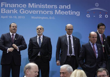 Finance ministers and central bank governors from the G20 arrive for a family photo during the 2013 Spring Meeting of the International Mone Finance ministers and central bank governors from the G20 arrive for a family photo during the 2013 Spring Meeting of the International Mone
