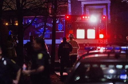Boston during capture of bomber Boston during capture of bomber