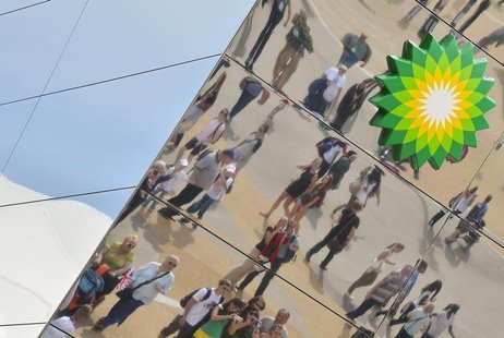 Spectators are seen reflected in a British Petroleum sponsors building in Olympic Park at the London 2012 Paralympic Games September 6, 2012 Spectators are seen reflected in a British Petroleum sponsors building in Olympic Park at the London 2012 Paralympic Games September 6, 2012
