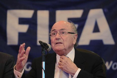 FIFA President Joseph "Sepp" Blatter addresses the media during a news conference in Havana April 17, 2013. REUTERS/Enrique De La Osa FIFA President Joseph "Sepp" Blatter addresses the media during a news conference in Havana April 17, 2013. REUTERS/Enrique De La Osa