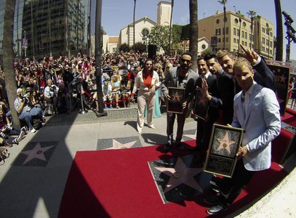 Backstreet Boys (from L-R) A. J. McLean, Howie Dorough, Kevin Richardson, Nick Carter and Brian Littrell pose by their star after it was unv Backstreet Boys (from L-R) A. J. McLean, Howie Dorough, Kevin Richardson, Nick Carter and Brian Littrell pose by their star after it was unv