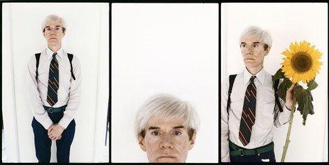 Artist Andy Warhol is shown in three images from a series of recently discovered portraits by photographer Steve Wood, in these publicity im Artist Andy Warhol is shown in three images from a series of recently discovered portraits by photographer Steve Wood, in these publicity im