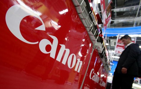 A logo of Canon Inc is pictured at an electronics store in Tokyo October 23, 2012. REUTERS/Yuriko Nakao A logo of Canon Inc is pictured at an electronics store in Tokyo October 23, 2012. REUTERS/Yuriko Nakao