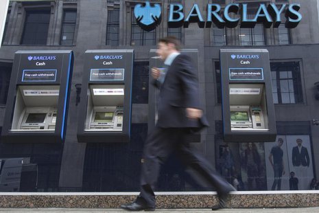 A man passes automated teller machines at a Barclays bank branch in London August 30, 2012. REUTERS/Neil Hall A man passes automated teller machines at a Barclays bank branch in London August 30, 2012. REUTERS/Neil Hall
