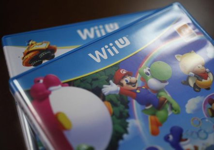 Packages of Nintendo Co's Wii U gaming software are pictured at the company headquarters in Kyoto, western Japan January 7, 2013. REUTERS/Yu Packages of Nintendo Co's Wii U gaming software are pictured at the company headquarters in Kyoto, western Japan January 7, 2013. REUTERS/Yu