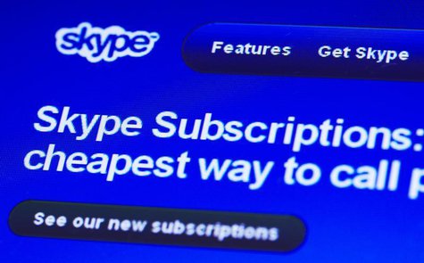 A page from the Skype website is seen in Lausanne May 10, 2011. REUTERS/Denis Balibouse A page from the Skype website is seen in Lausanne May 10, 2011. REUTERS/Denis Balibouse