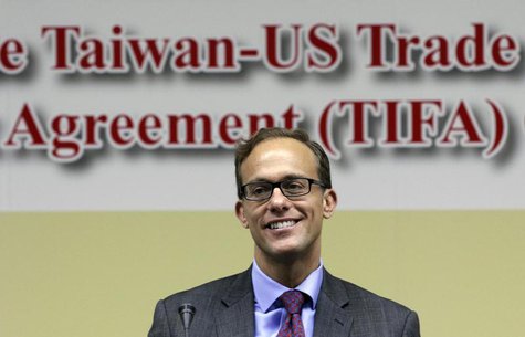 Deputy U.S. Trade Representative Demetrios Marantis smiles before the seventh round of U.S.-Taiwan talks under the Trade and Investment Fram Deputy U.S. Trade Representative Demetrios Marantis smiles before the seventh round of U.S.-Taiwan talks under the Trade and Investment Fram