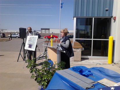 NTC President Lori Weyers speaks at the ribbon cutting for the Public Safety Center in Merrill NTC President Lori Weyers speaks at the ribbon cutting for the Public Safety Center in Merrill