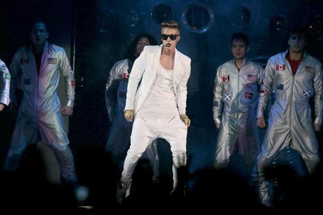 Canadian singer Justin Bieber performs on stage during the first of three concerts at Telenor Arena in Oslo April 16, 2013. REUTERS/Lise Ase Canadian singer Justin Bieber performs on stage during the first of three concerts at Telenor Arena in Oslo April 16, 2013. REUTERS/Lise Ase