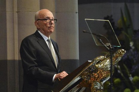 News Corp. Chairman and Chief Executive Rupert Murdoch gives a speech at the state memorial service for his mother Dame Elisabeth Murdoch in News Corp. Chairman and Chief Executive Rupert Murdoch gives a speech at the state memorial service for his mother Dame Elisabeth Murdoch in