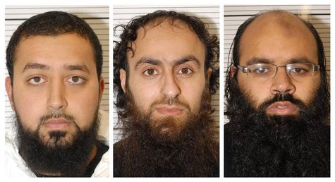 Ashik Ali, Irfan Khalid and Irfan Naseer (L-R) are seen in undated mugshots provided by the West Midlands Police in Birmingham February 21, Ashik Ali, Irfan Khalid and Irfan Naseer (L-R) are seen in undated mugshots provided by the West Midlands Police in Birmingham February 21,