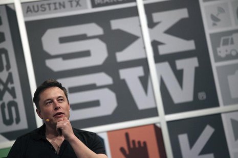Elon Musk, the chief executive of Tesla Motor, speaks at the South by Southwest Interactive festival in Austin, Texas, March 9, 2013. REUTER Elon Musk, the chief executive of Tesla Motor, speaks at the South by Southwest Interactive festival in Austin, Texas, March 9, 2013. REUTER